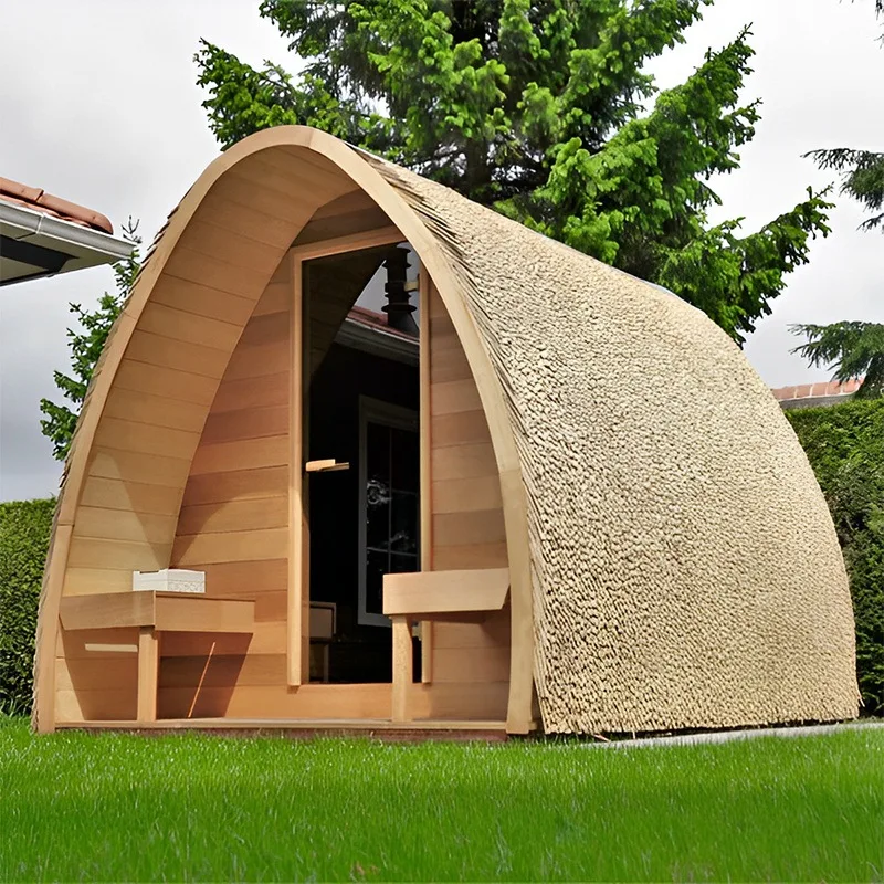 Customized wholesale solid wood outdoor sauna steam personal sauna room4 people