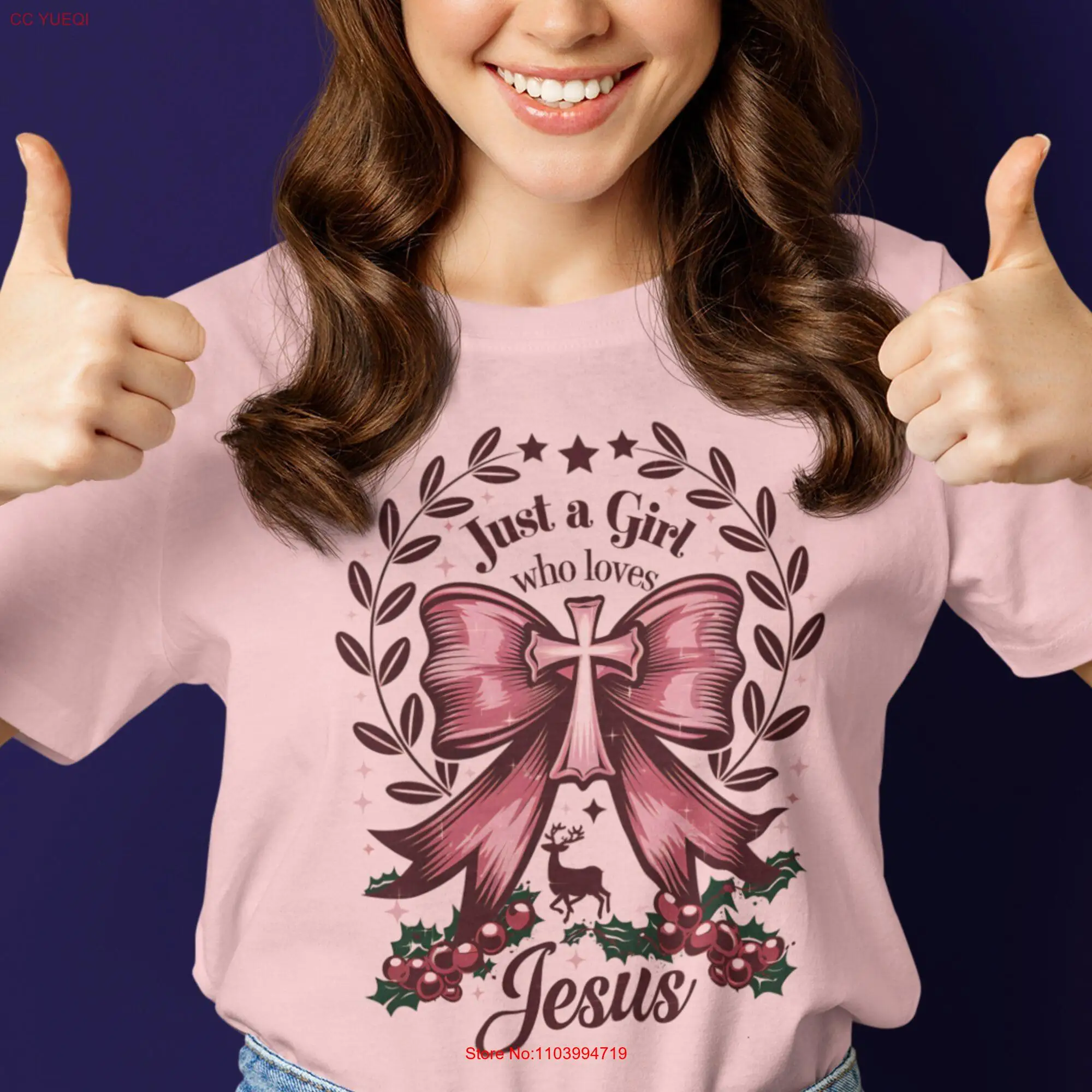 Christian Girl T Shirt Just Who Loves Jesus Religious Womens Top Faith Quote gifts Apparel long or short sleeves