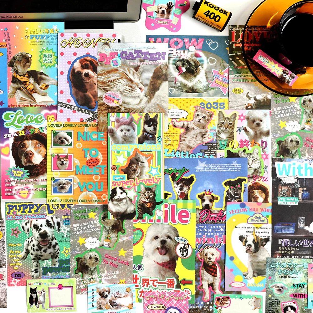 Imagem -05 - Memorando de Papel Decorativo Série Gato e Cão Bonito e Adorável Retro Gato Pacotes por Lote