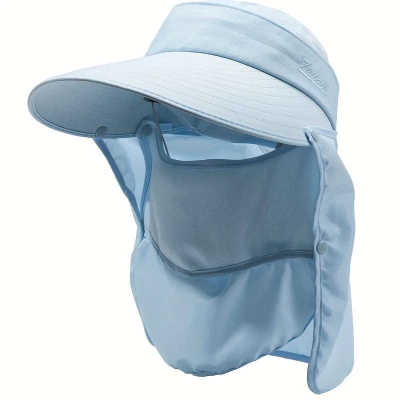 Outdoor-Sonnenhut für Damen, Sommerhut mit abnehmbarem Schal, Fischerhut, atmungsaktiv, für Angeln, Camping, Wandern – Detail 6