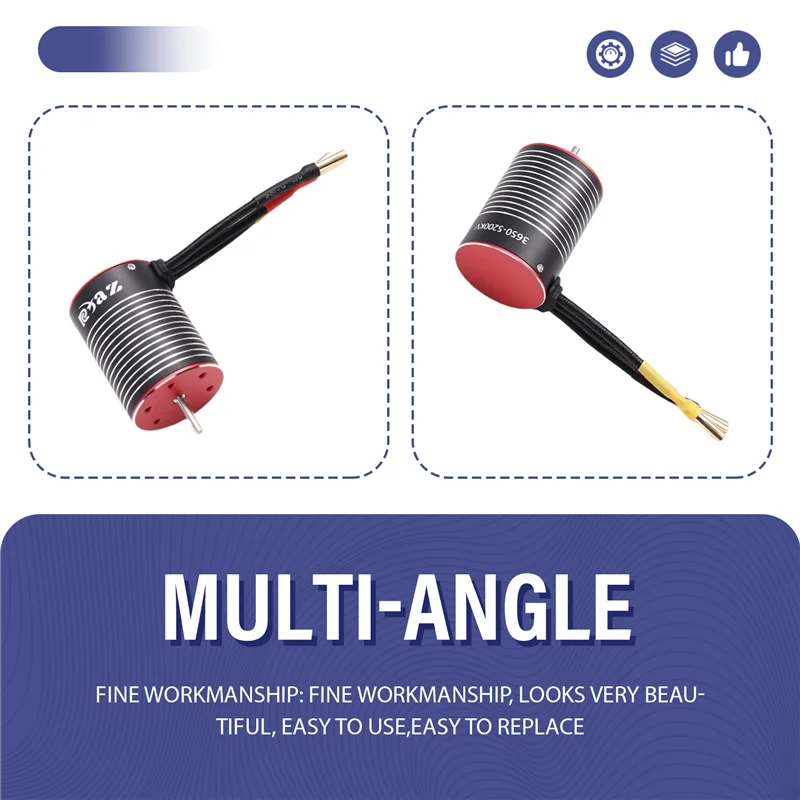 أفضل العروض محرك بدون فرشاة 3650 مقاوم للماء مع مجموعة 60A ESC لقطع غيار شاحنات السيارات RC 1/10