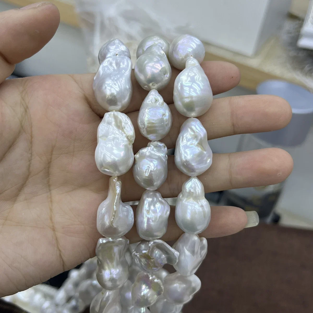 

Natural Freshwater Pearl 16x17mm-18x30mm 5A Baroque Fish Tail Bead Jewelry Make DIY Necklace Bracelet Accessories Women Wedding
