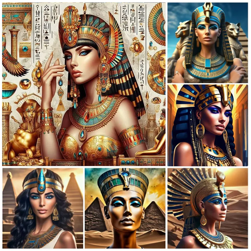 

Наборы алмазной живописи «сделай сам», новая коллекция, Египетская королева, полный горный хрусталь, женская Алмазная мозаика, вышивка, картина, украшения для стен