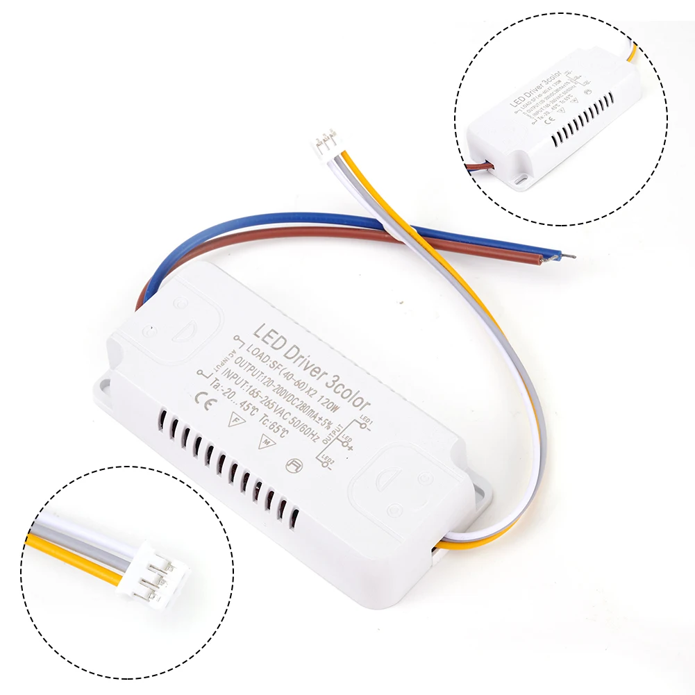 LED Driver 24W 40W 50W 60W 70W LED Power Supply Unit Lighting Transformers 3 Color Adapter For Lights DIY Panel Lamp 50-60HZ