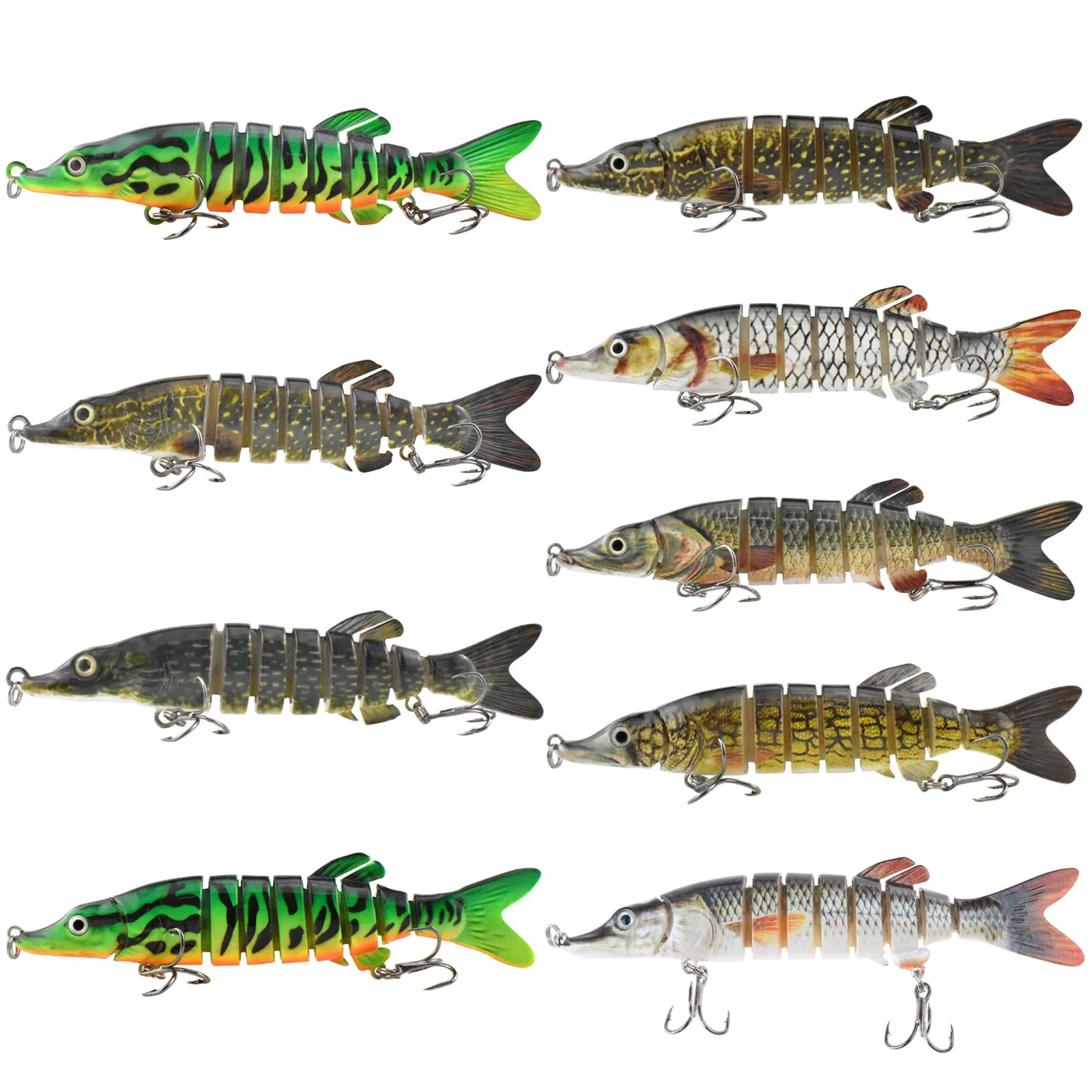 8 Section Pike Artificial Hard Jointed Fishing Lures MultiJointed Swimbaits Fishing Wobblers Swimbait Crankbaits