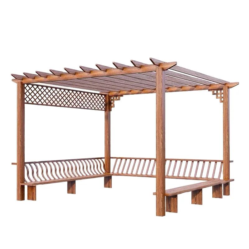 Grape stand Antique building Wooden courtyard Corridor frame Gardening garden Shade climbing vine flower stand