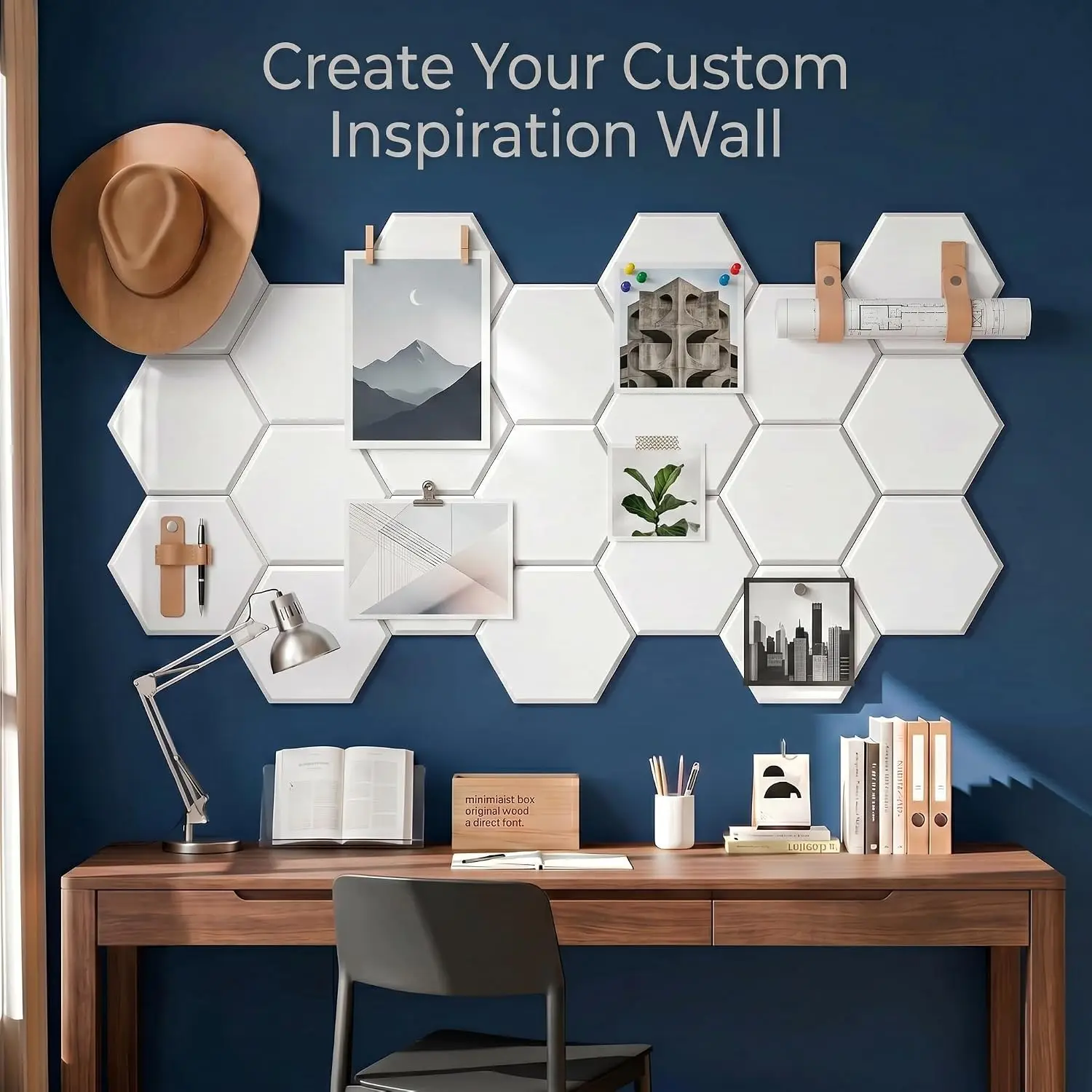 High-Density 6PCS Hexagon Thickened Soundproof Felt Cork Wall Tiles Bulletin Pin Note Memo Boards Multipurpose Photos Display Background Decorative for Home Office Classroom Dorm Decor Ceiling Living Room Sound Proof Insulation Acoustic Panels