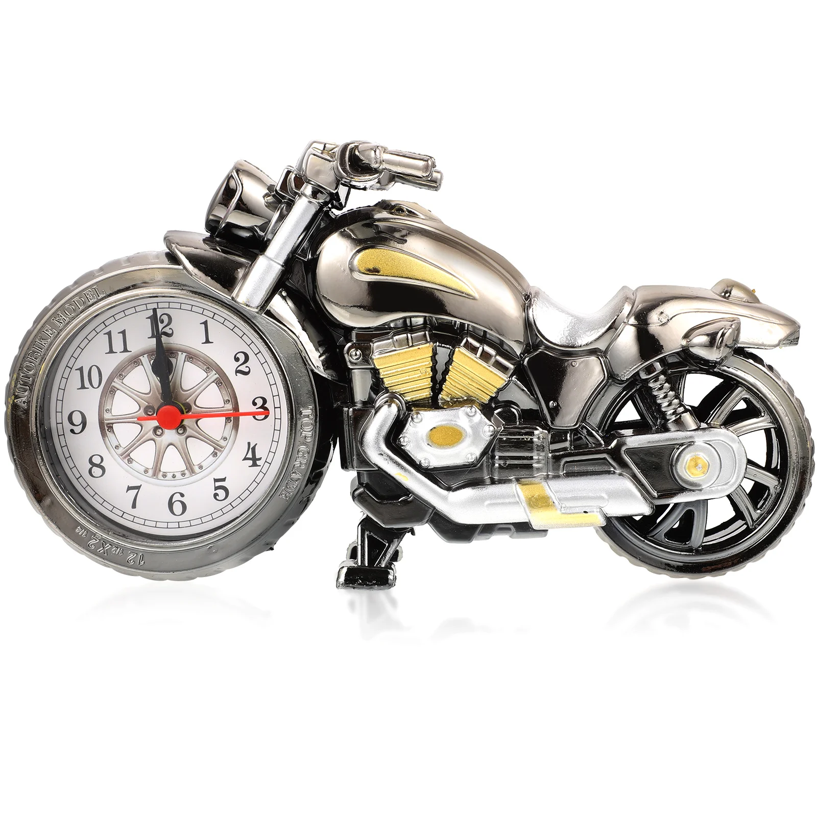 Creative Table Clock Motorcycle Alarm Shape Tabletop Student Figurine Ornament Kids