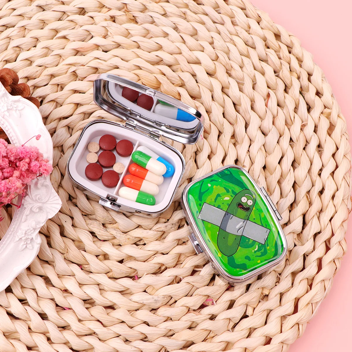 فيلم كوميدي صندوق دواء معدني الخيار حبوب منع الحمل التعبئة والتغليف المنتجات الصحية مقاومة الرطوبة حقيبة للتخزين نعش الموضة شخصية #5