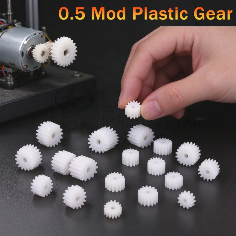0.5 Mod Plastic Gear 8/9/10/11/12/13/14/16/18/20 Teeth 1.95mm Hole Diameter Shaft Motor Pinion Gear for Toy RC Model Car DIY