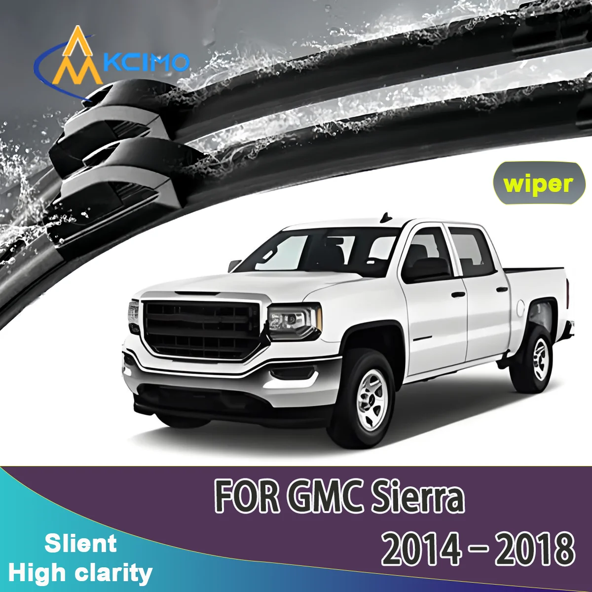 

2pcs Quality Windscreen Silent Black Car Rain Brush Suitable for GMC Sierra GMT K2XX 2014-2018 Chevrolet Silverado Front Wipers