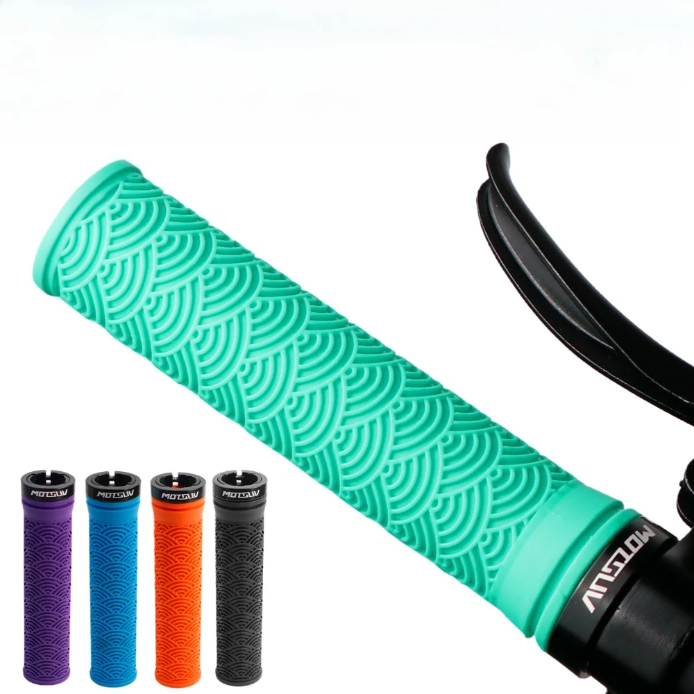 1 Pair Mountain Bike Cloud Pattern Handlebar Grips, TPE Non-Slip Single Lock-On Bike Grips, Universal Bicycle Handle Grips