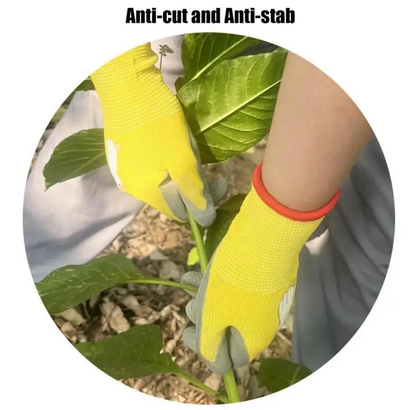 Gardening Gloves For Kids Durable And Waterproof Garden Work Gloves 4Pairs Non-Slip Children Safety Yard Work Gloves For Boys