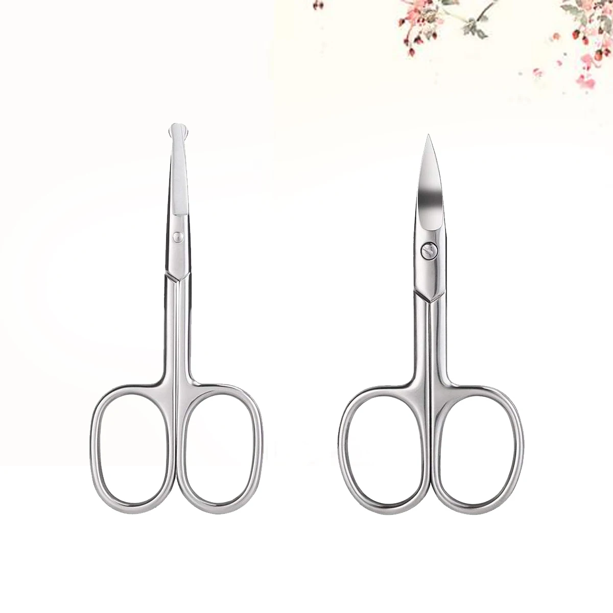 

2Pcs Nose Hair Scissors Stainless Steel Safe Precise Blades for Eyebrow Vibrissa Grooming Nose Hair Scissors Eyebrow Scissor