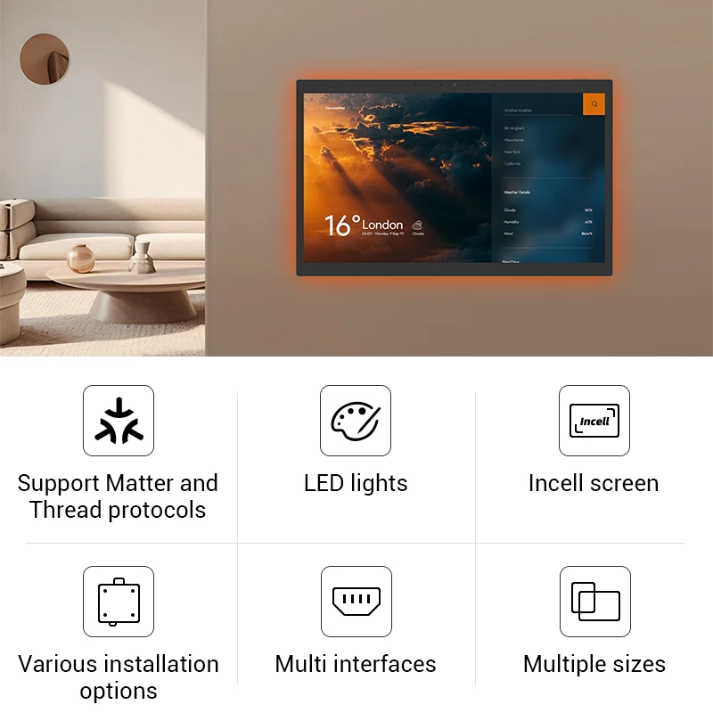 Inteligentny panel sterowania domem Uchwyt ścienny 9,7 10,1 15,6-calowy przekaźnik POE Ekran dotykowy Tablet z systemem Android