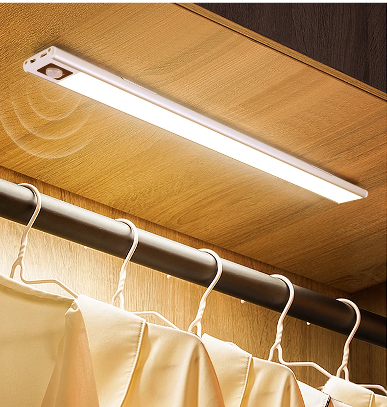 USB Rechargeable Bar Light Hand Sweep Sensor/PIR Motion Induction Kitchen Stair Hallway Night Lighting 20cm/40cm Magnetic Mount