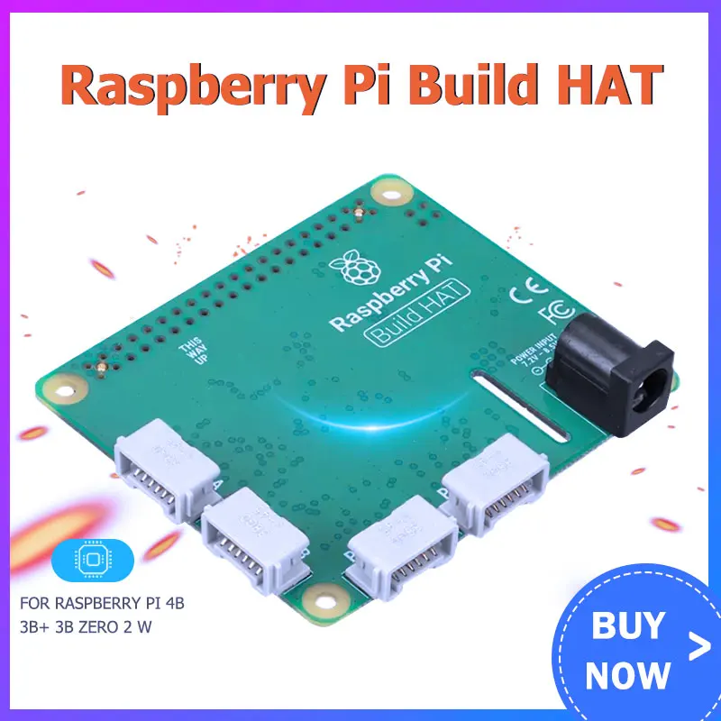 

Raspberry Pi Build HAT Supports Motor Sensor 40 Pin GPIO Expansion Board for Raspberry Pi 4B 3B+ 3B Zero 2 W