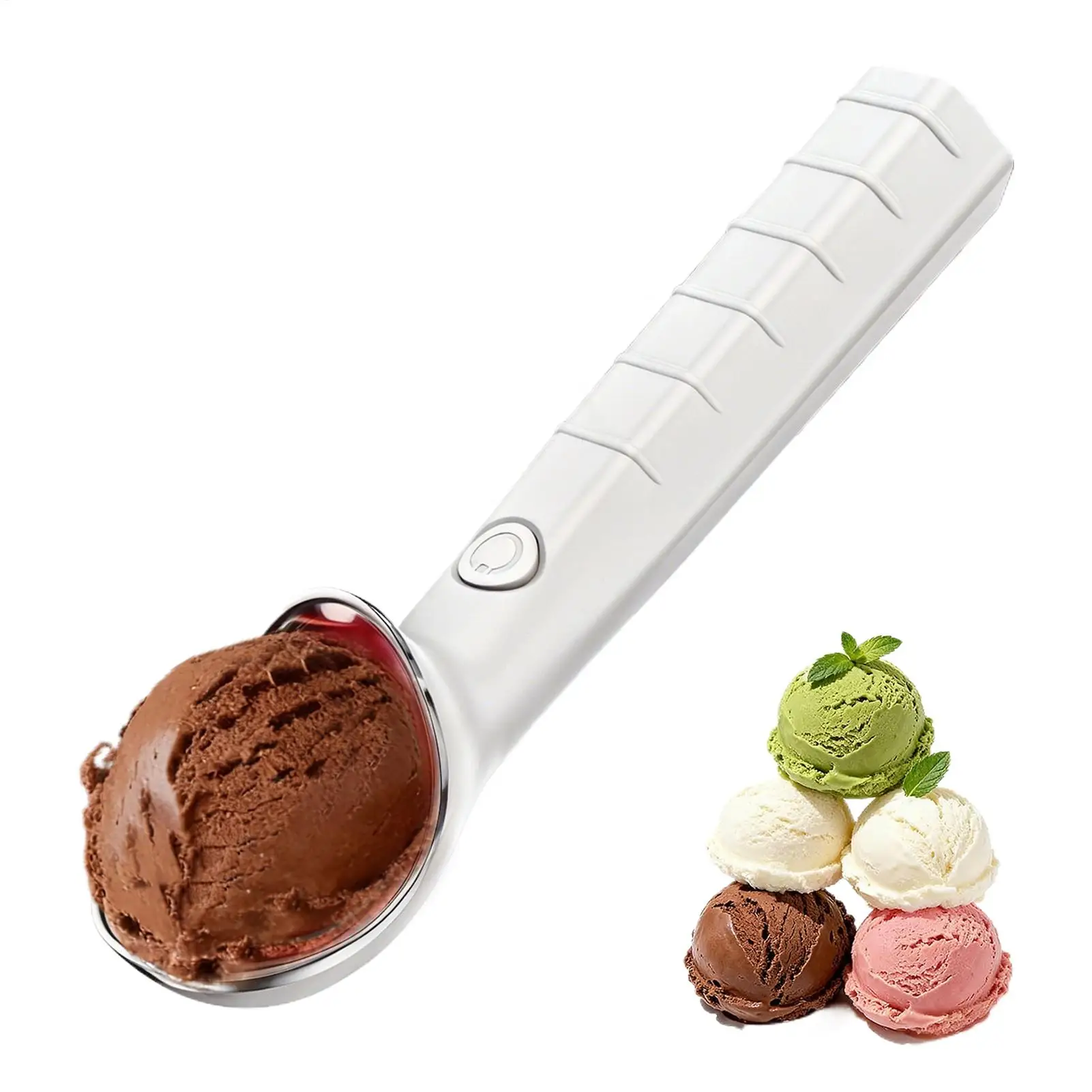 Ice Cream Scoop Heated Stainless Steel Portable Warming Scooper Spoon Metal Ice Cream Scoop For Seniors Kitchen Home Party