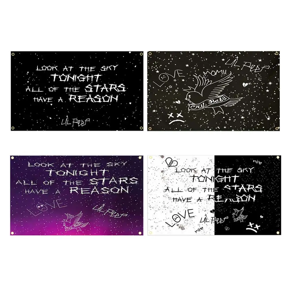 2x3fts 3x5fts Lil Peep Look At The Sky Tonight Flag For Indoor Decoration, Home Decor, College Dorm Decor, Bedroom Decor