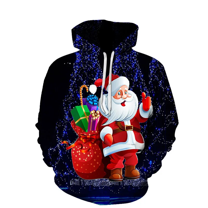 Xmas 3D Printed Christmas 2024 Snowman Hoodies For Men's Sweatshirt Casual Fashion Y2K New Year Pullover Clothes Men Clothing