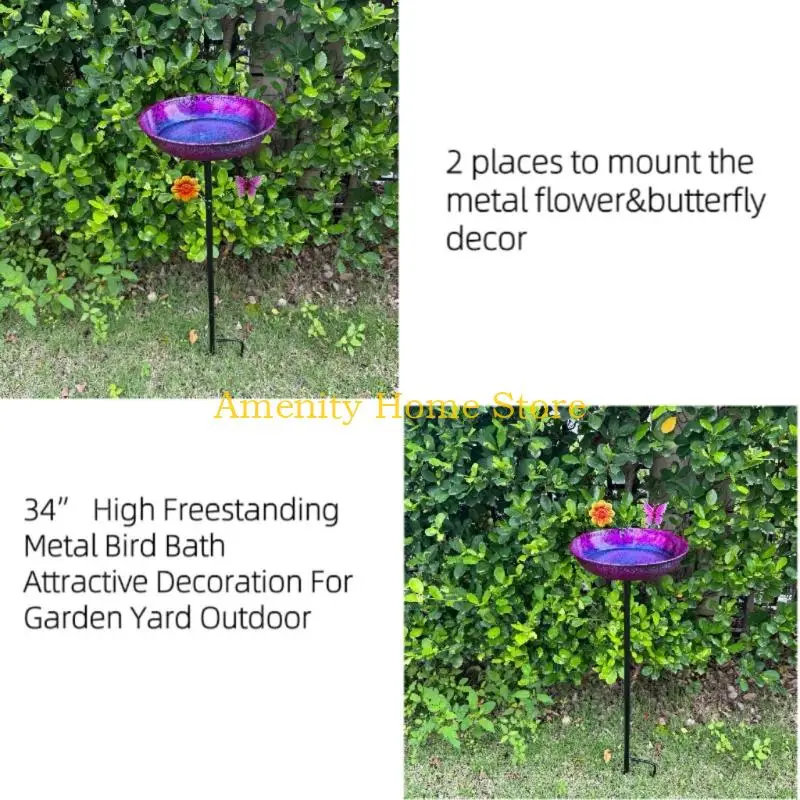 F26C Impermeable Metal Water Dish For Birds Offering Generous Capacity 34 Inches In Height