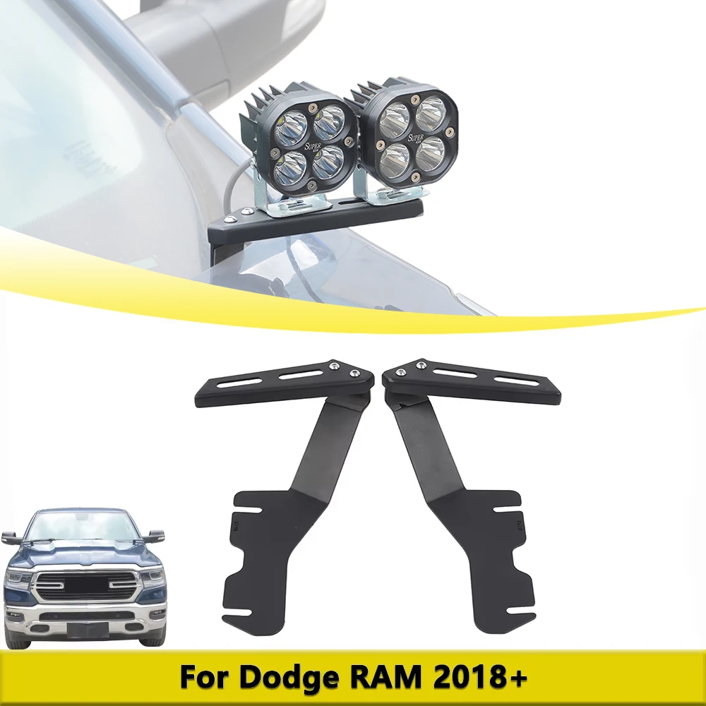 

Кронштейн прожектора капота двигателя для Dodge RAM 2018-2025, передний капот, светодиодный держатель противотуманной фары, внешние детали, автомобильные аксессуары