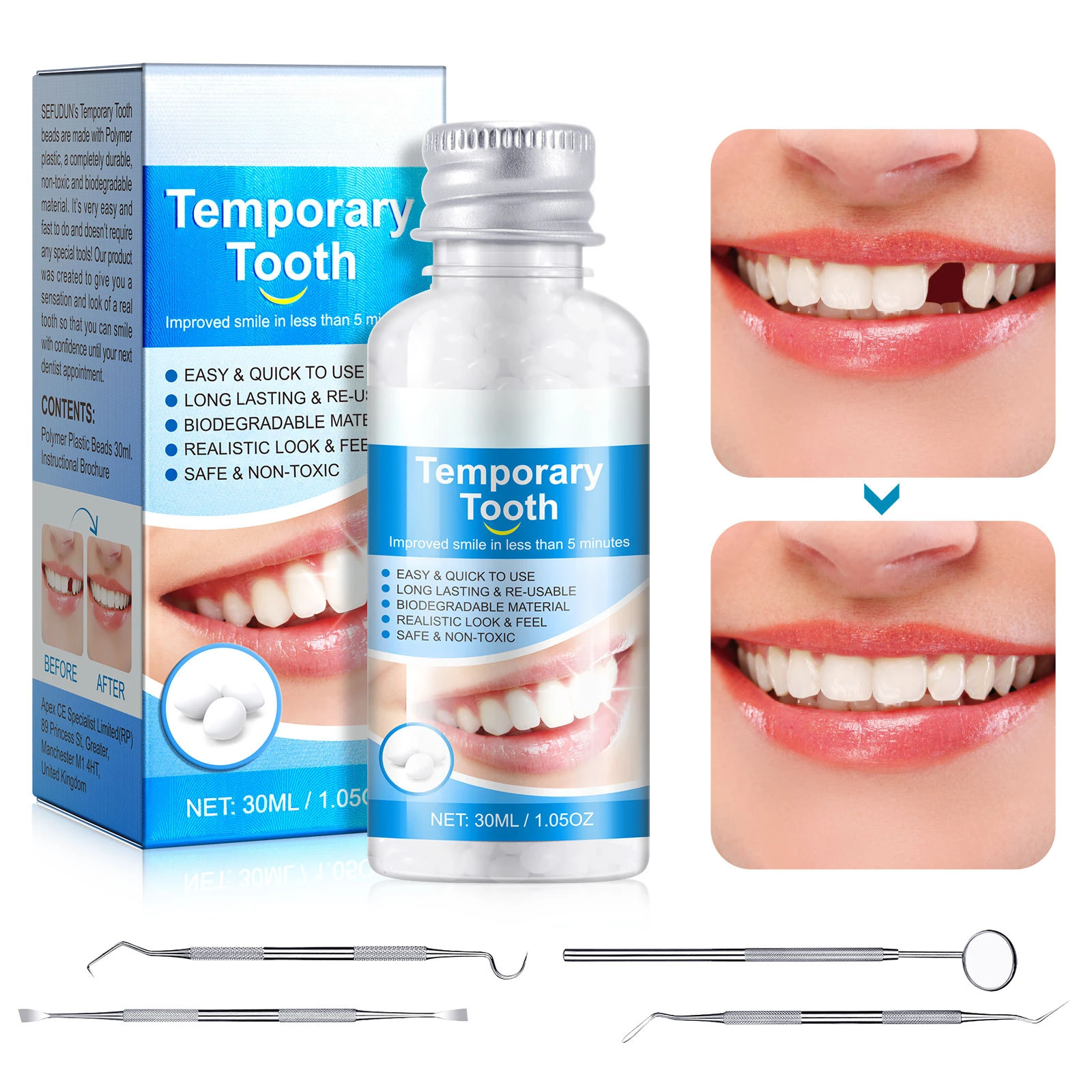 Temporary Tooth Repair Glue Shapeable Teeth Gaps Filling Solid Denture Hot Melt Adhesive Mouth Safety Dental Supplies Oral Care