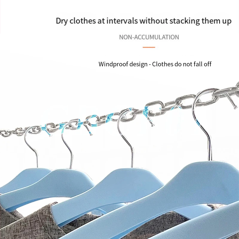 

Stainless Steel Clothesline Outdoor Quilt Drying Rope Balcony Hanging Chain Wire Rope Quilt Drying Rope,Anti-Rust Clothesline