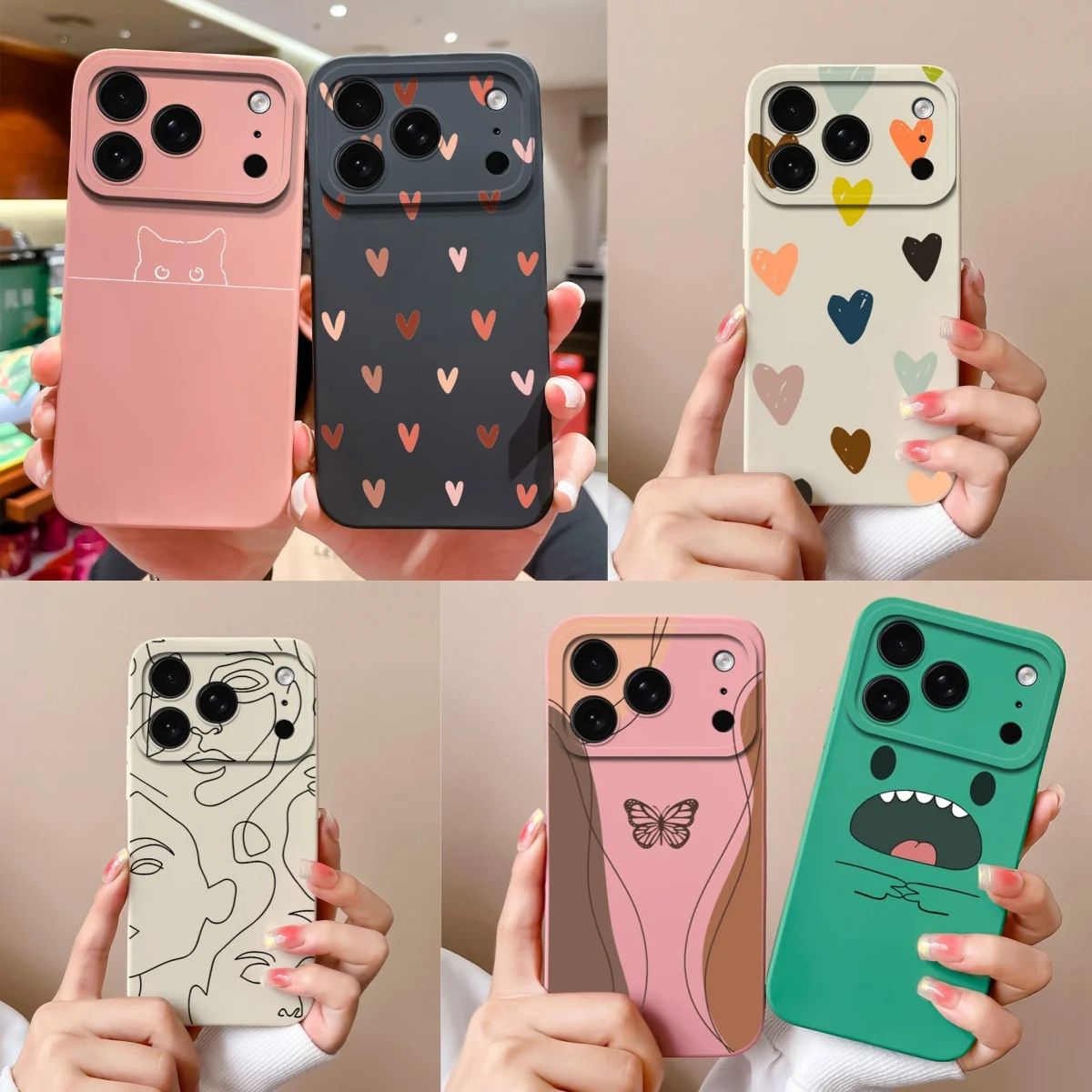 Fall Für iPhone 17 17Air 17Pro 17ProMax Schmetterling Liebe Herz Anti-herbst Staubdicht Trendy Gehäuse Für iPhone 17 Pro max Funda Coque