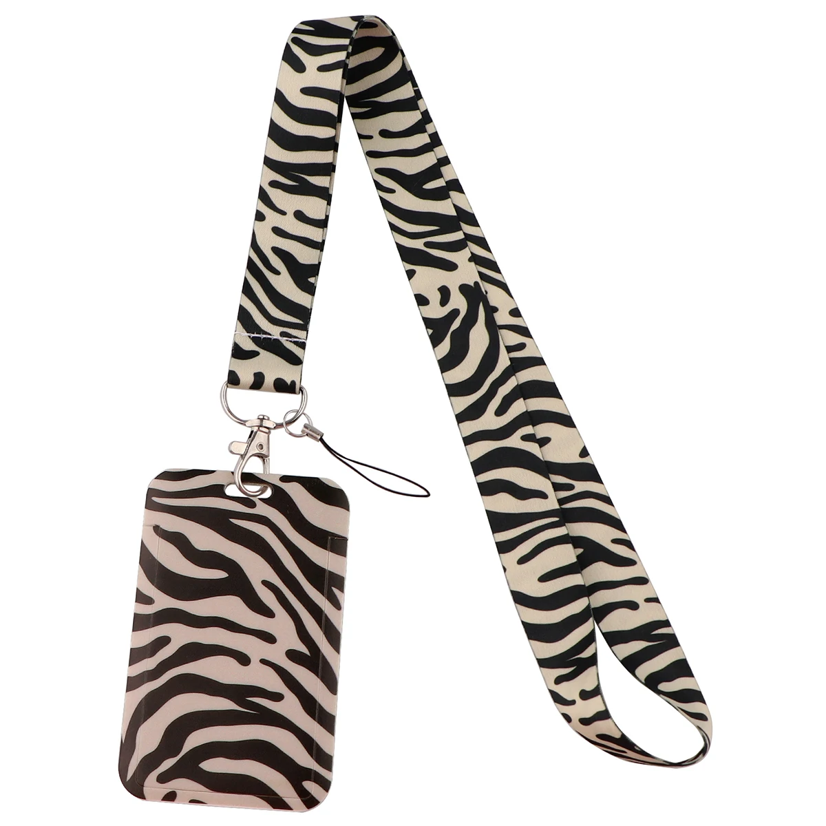 Black White Zebra Pattern Lanyard For Keys Phone Neck Straps Hanging Rope Student Card Works Card Lanyards ID Card Mobile Straps