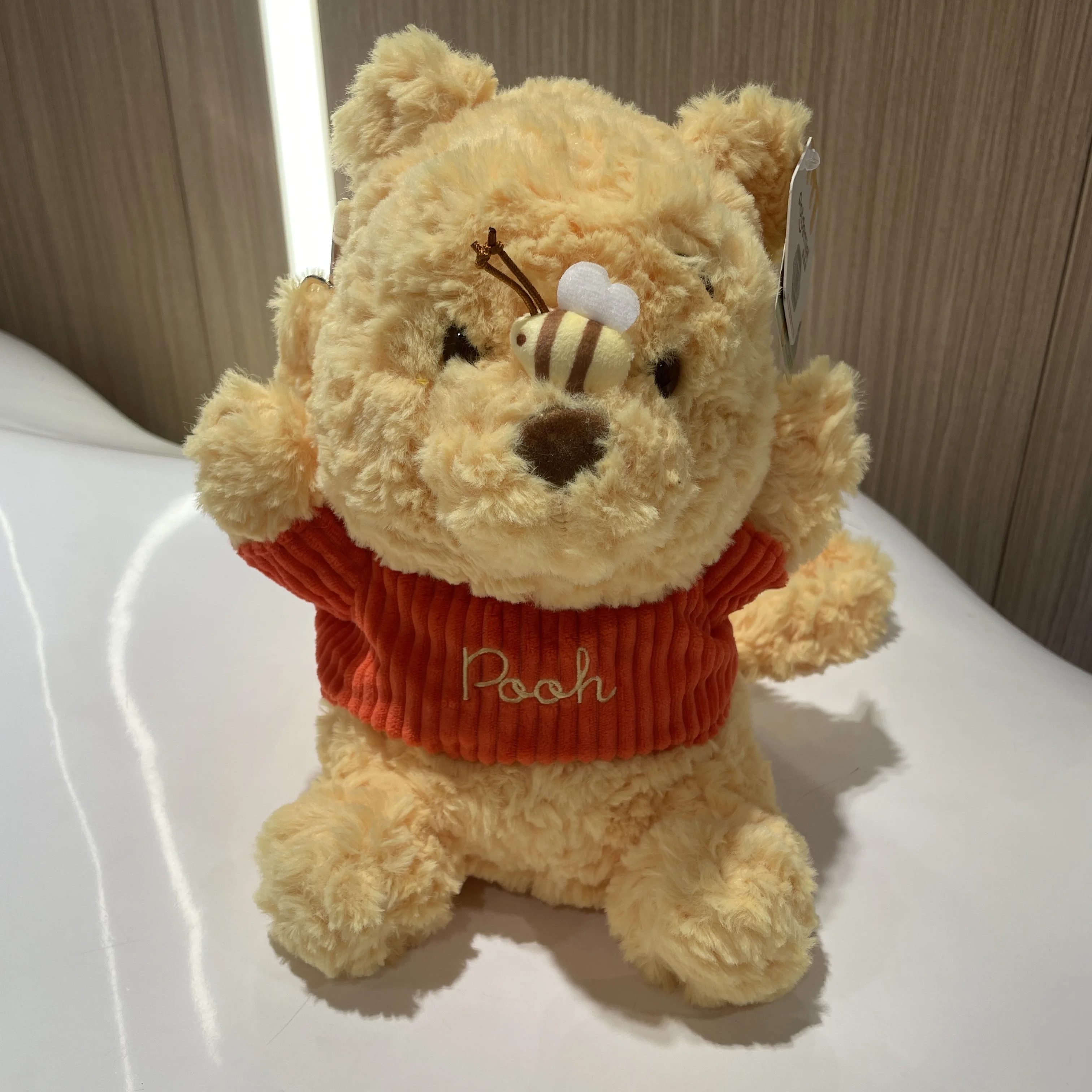 Genuine Disney Winnie Plush Little Bee Pooh Bear piglet Stitch Stuffed Backpack High Quality Children Birthday Christmas Gift