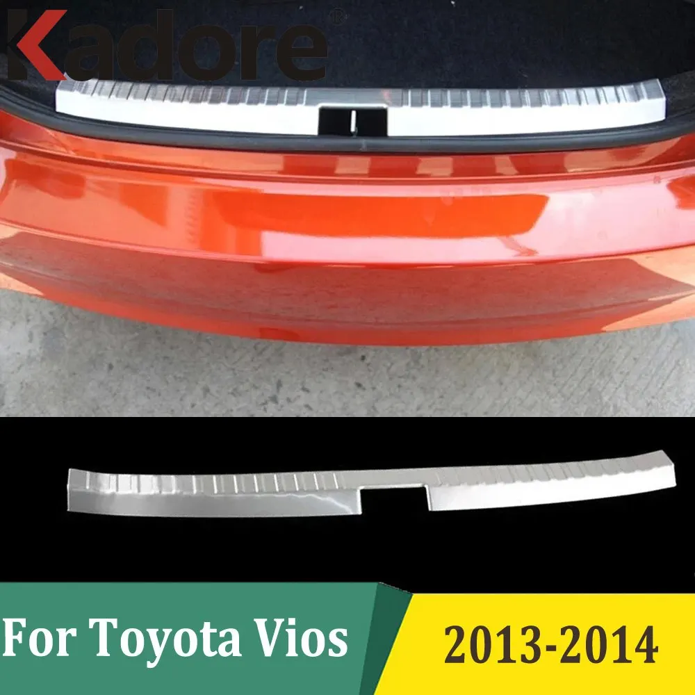 For Toyota Vios 2013 2014 Rear Bumper Protector Trunk Lid Sill Scuff Plate Guard Cover Trim Car Interior Accessories