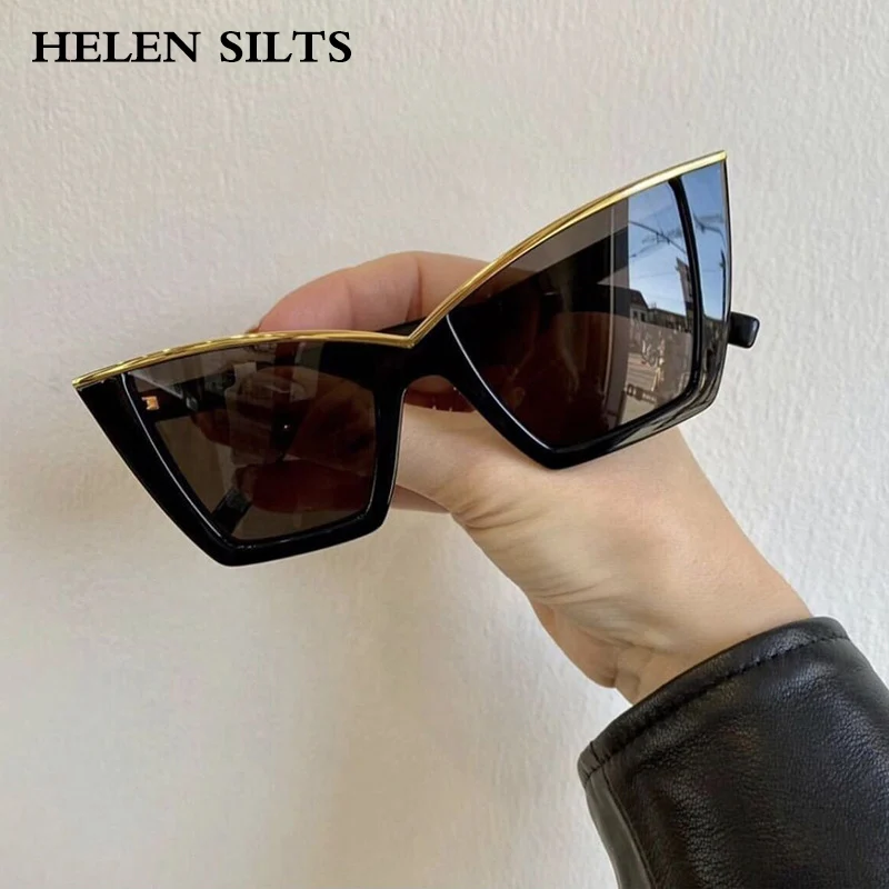 

Luxury Brand Designer Oversized Cat Eye Sunglasses Women For Female Vintage Fashion Sun Glasses Men Punk Big Frame SunglassesUV