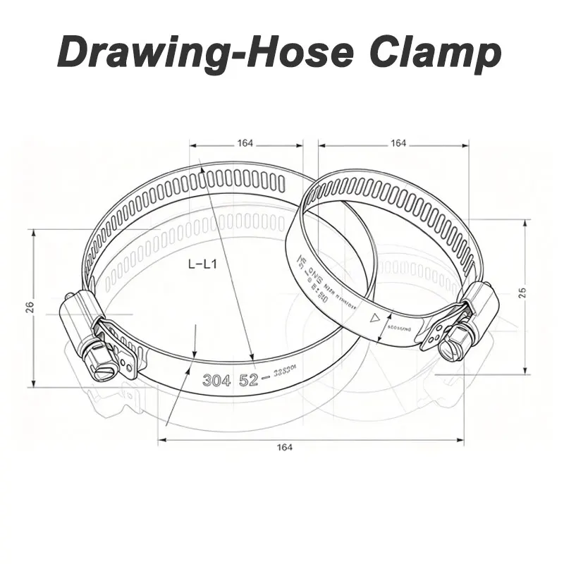 American Type Screw Band Worm Drive Hose Clamps 304 Stainless Steel Hose Hoop Pipe Clips 6mm 8mm 10mm 13mm 14mm 16mm 18mm 21mm