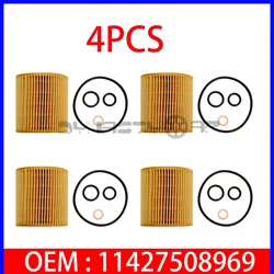 2/4 Pcs Engine Oil Filter 11427508969 For BMW E46 E87 E88 E90 E91 116i 120i 318i 320i