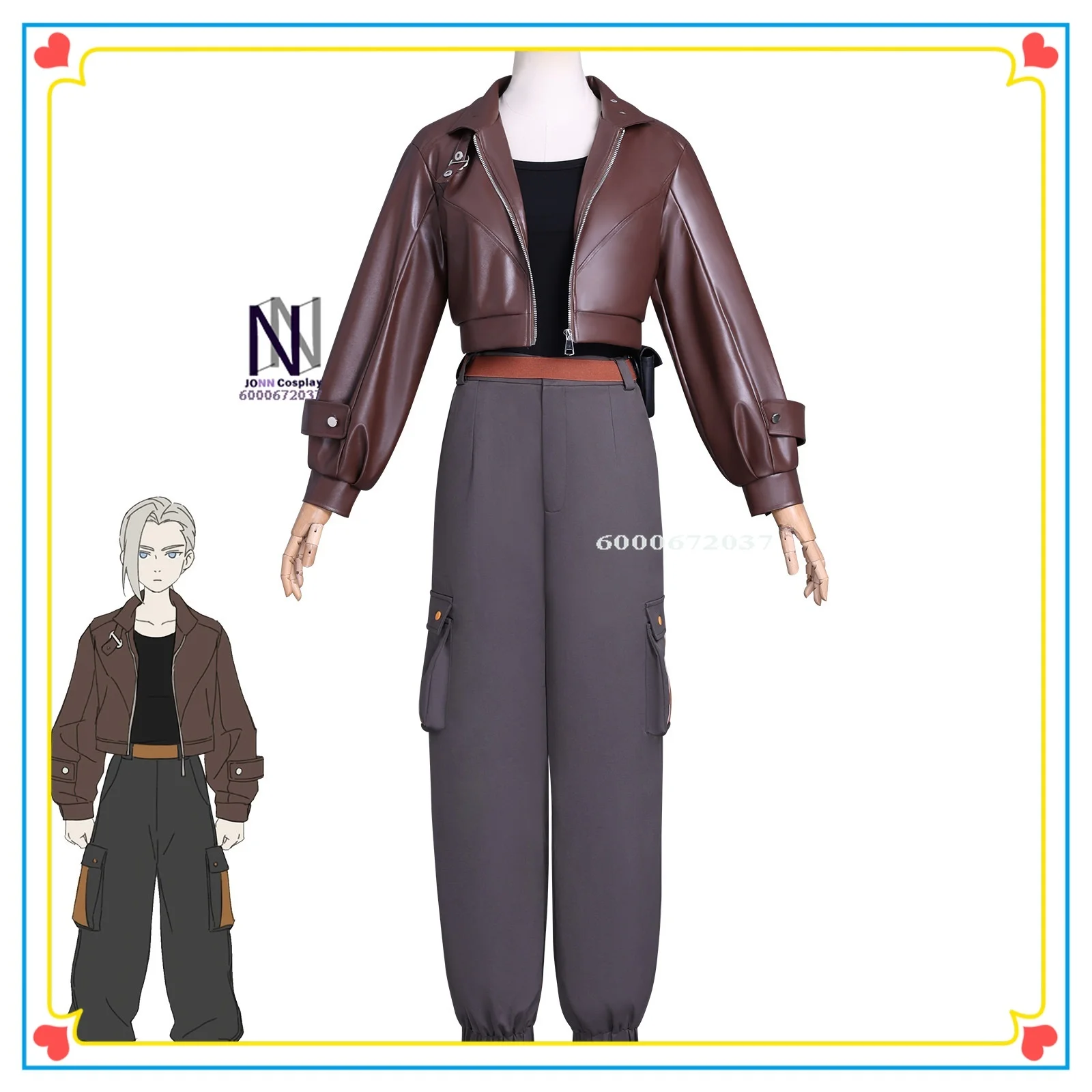 

Hot The Legend of Hei Costume Cosplay Aniem Lu Ye Role Playing Brown Uniform for Women Comic Con Halloween Party Leather Coat