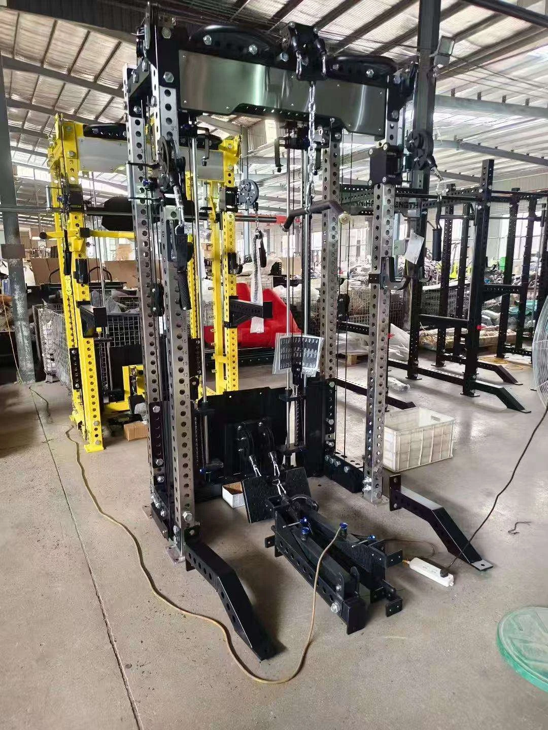 Multi-Functional Smith Machine Power Rack, Commercial Grade All-in-One Home Gym with Cable Crossover