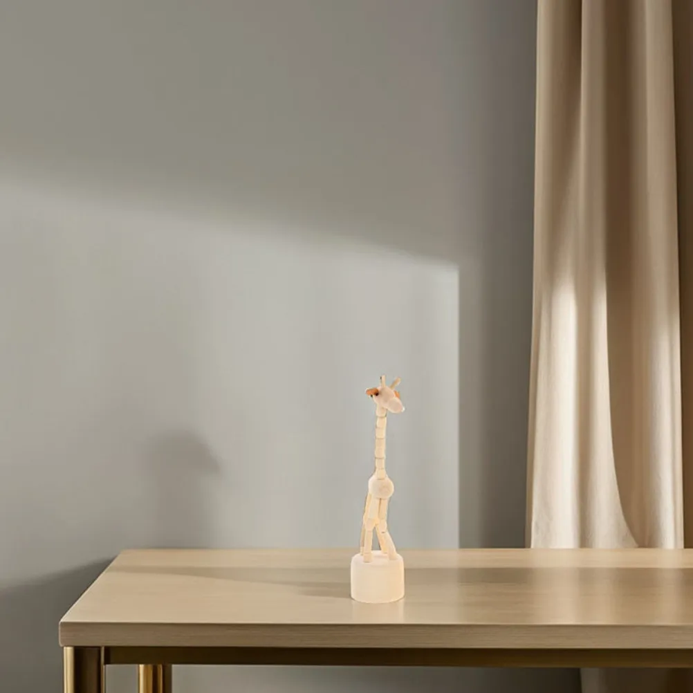 

Набор из 4 деревянных жирафов-куколок, ручной работы, декоративные деревянные фигурки животных, украшения для комнаты, миниатюрные деревянные игрушки для путешествий