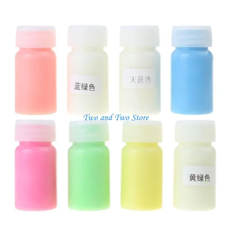 HX6F 8 Colors Luminous Pigment Powder Luminous Resin Luminous Powder Diy Handicraft Luminous Pigment (0.52oz/15g Per Pack)