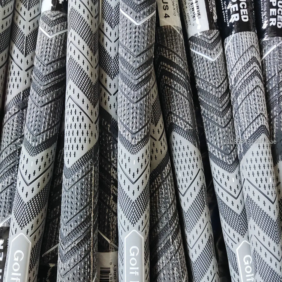 Grey MCC PLUS 4 Golf Grip Rubber Golf Grips Cotton Yarn Golf Club Grips Iron and Wood Standard/Midsize Grip Universal