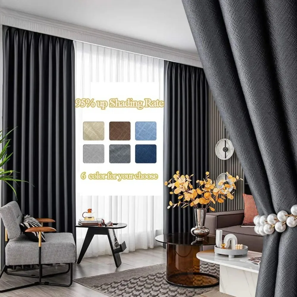 Thermal Insulated Blackout Curtain, Blinds for Living Room, Window Treatment Drapes for Bedroom,Big Size Custom Made