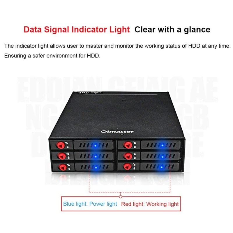 Imagem -05 - Oimaster-hard Disk Enclosure Rack 6-bay 2.5 Sata Ssd Hdd Enclosure Mobile Rack Armazenamento de Dados para 5.25 Drive Bay