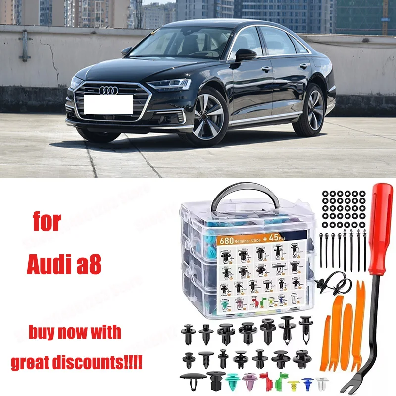 

For Audi a8 BMW VW Porsche Toyota Car Plastic Retainer Clips Kit 680+45pcs Auto Fender Push Pin Car Fastener Clip Mixed Set
