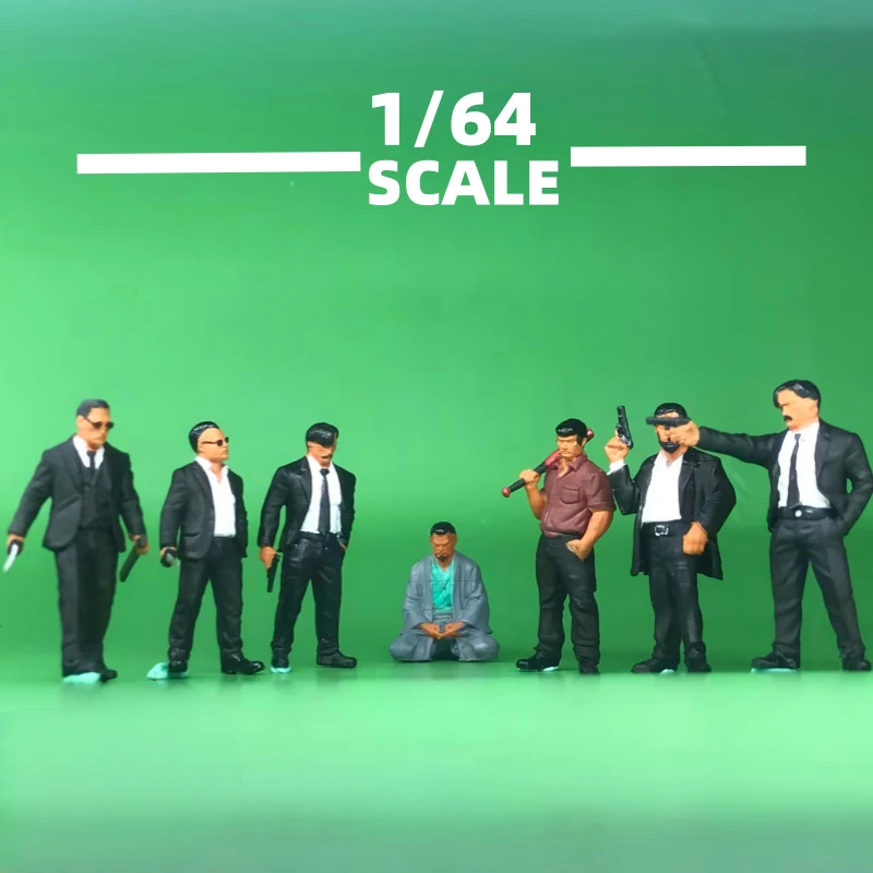 

In Stock 2025 New 1/64 Ratio Boss Gang Member DIY Scene With Handmade Painted Toys Miniature Models Birthday Gifts Figurines