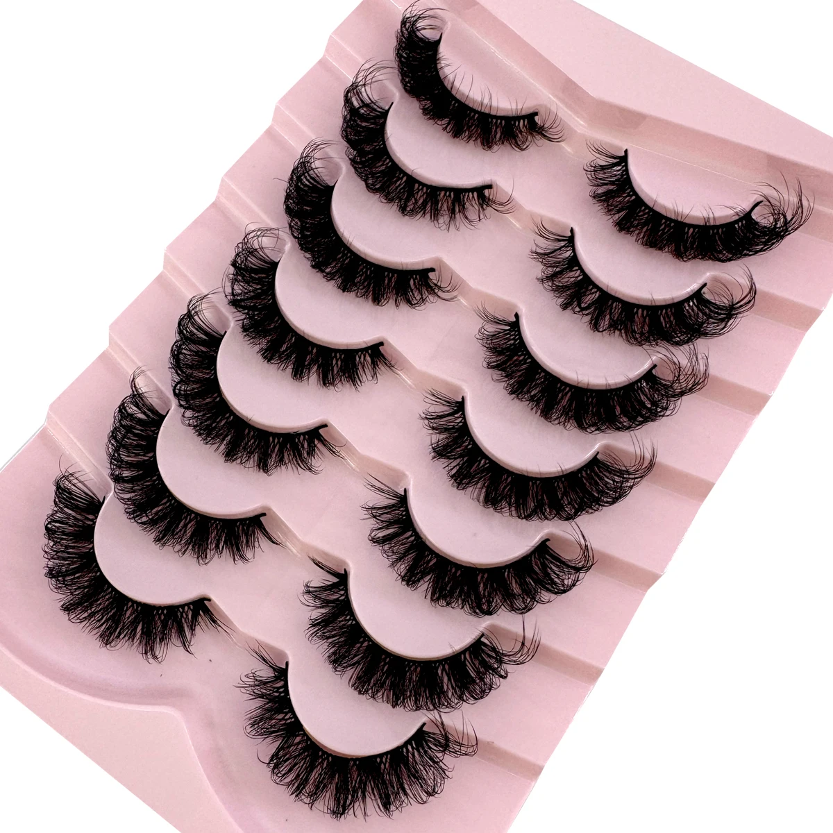 5/7 Paar russische Streifenwimpern, flauschige künstliche Nerzwimpern, Wispy-Wimpern für einen natürlichen Look, dicke, voluminöse künstliche Wimpern, lockige künstliche Wimpern – Detail 26