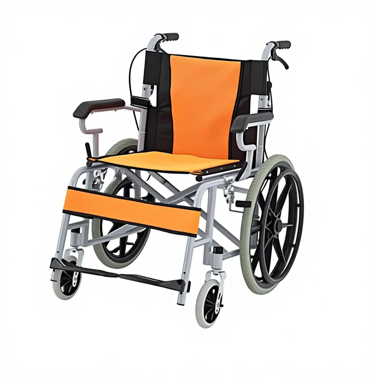 lightweight-manual-wheelchair-foldable-portable-high-carbon-steel-frame-travel-mobility-aid-compact-design-elderly-disabled