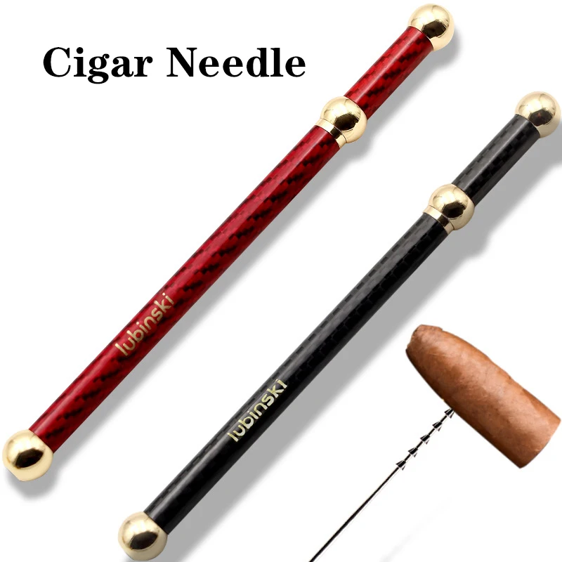 

Classic Cigar Draw Enhancer Tool Stainless Steel Needle Drilled Burr Dredge Hole Cigar Punch Carbon Fiber Smoking Accessories