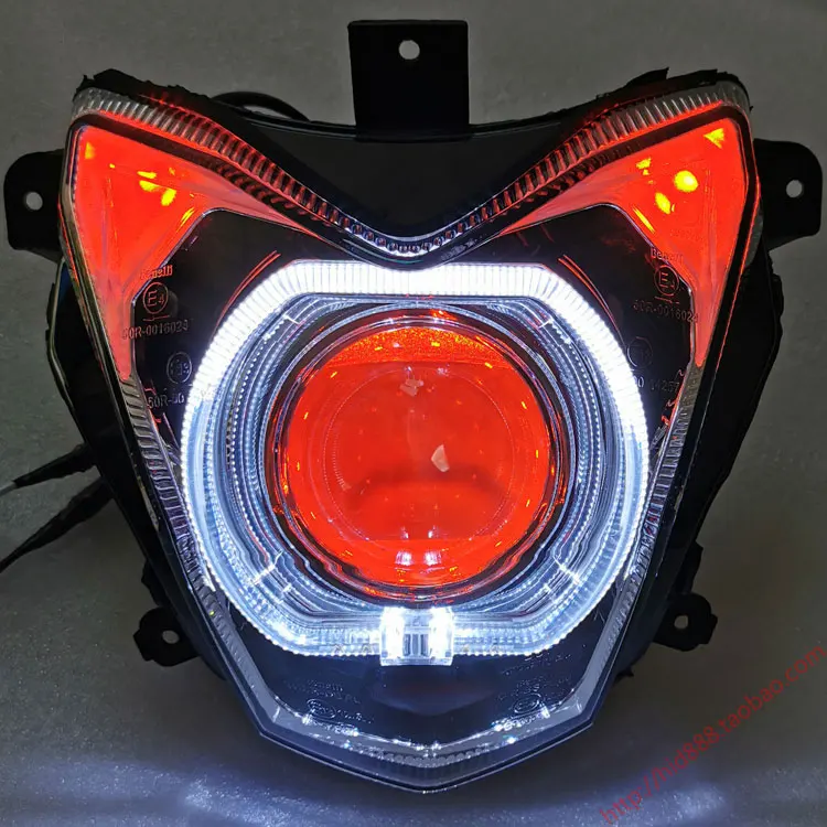 Suitable for Qianjiang Huanglong 600 headlight assembly, modified Q5 sea 5 double light lens, xenon lamp, angel eye