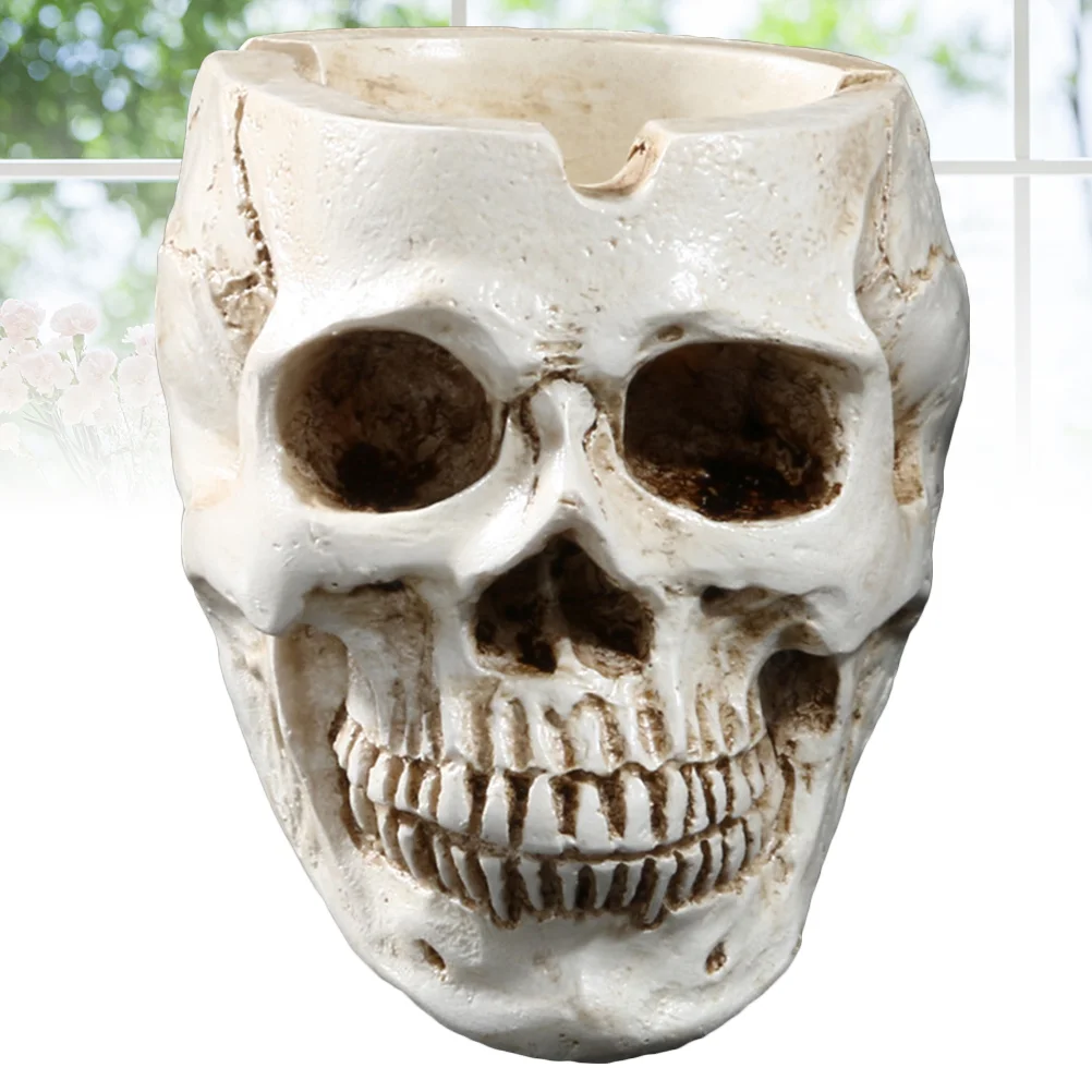 

Skull Ashtray Spooky Resin Halloween Decors Bar Decors Smoking Room Accessories For Haunted House Office Bar Home