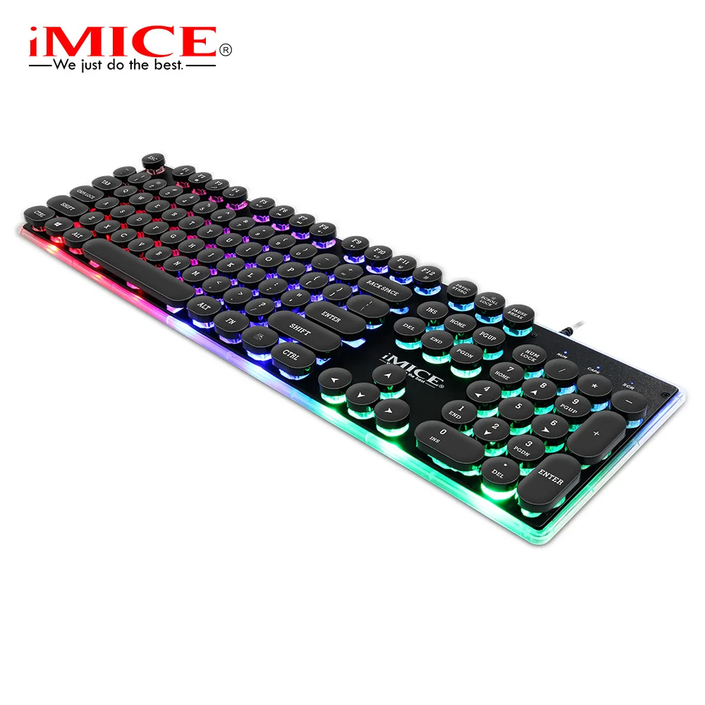 IMICE USB Wired AK-700 Mechanical Feel Hanging Round Lid Esports Luminous Gaming Keyboard Suitable For PC Laptops